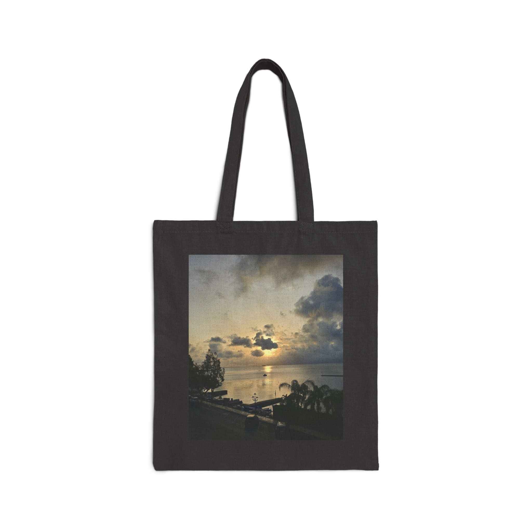 Sunset Serenity in Milazzo, Italy Cotton Canvas Tote Bag
